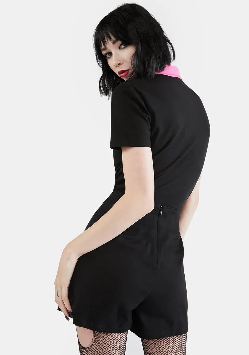 Contrast Stitch Goth Skort