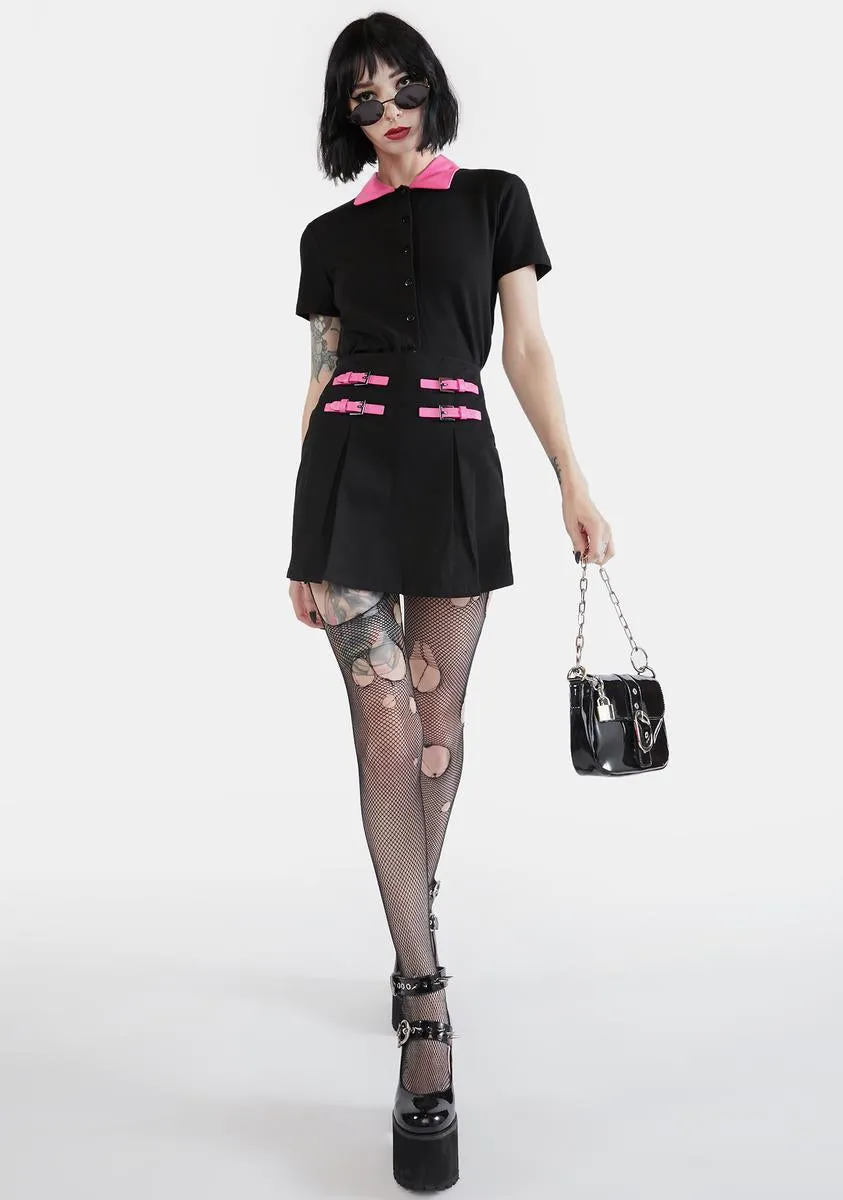 Contrast Stitch Goth Skort
