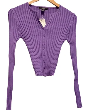 Cool Summer Lilac Ribbed Sweater Cardigan