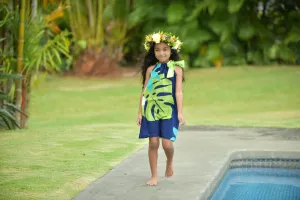 Coradorables GIRLS Mod Aloha Navy Signature Ribbon Dress