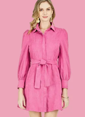 Corduroy Flounce Hem Dress