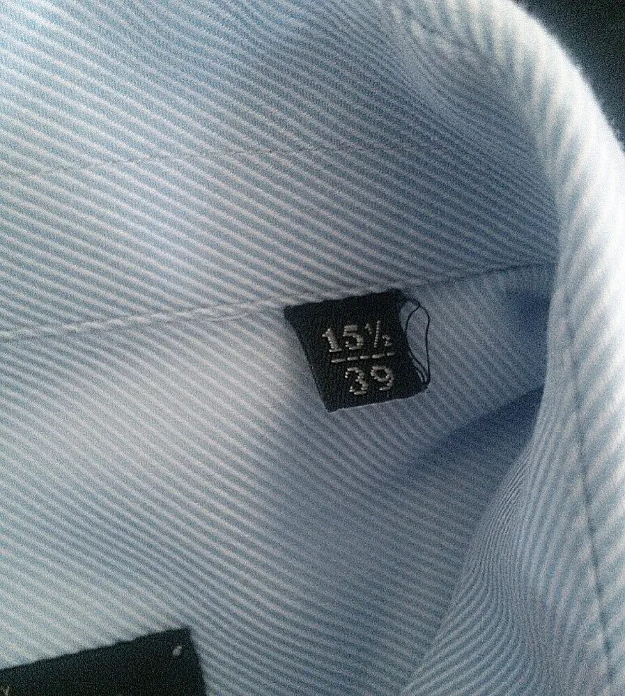 Corneliani Blue Cotton Twill Dress Shirt- size 15.5 (39)