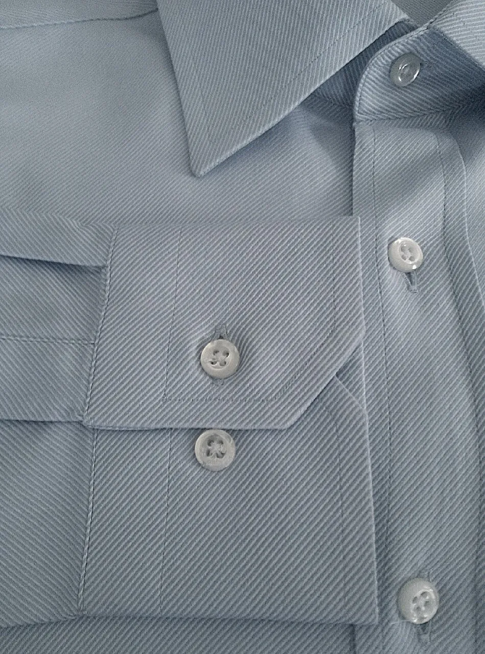 Corneliani Blue Cotton Twill Dress Shirt- size 15.5 (39)