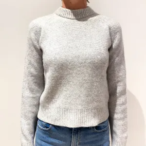 Cos Mist Grey Chunky Cashmere Crew Neck Jumper Small