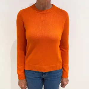Cos Tangerine Orange Cashmere Crew Neck Jumper Medium
