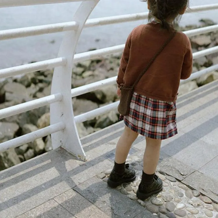 Cotton Knit Cardigan Sweater for Girls - Casual Long Sleeve Spring & Autumn Wear
