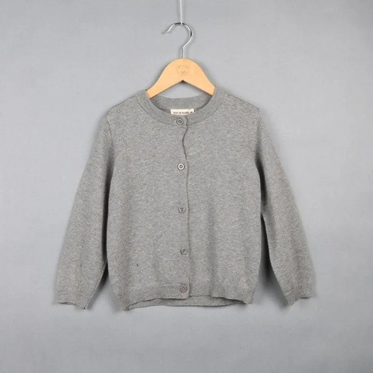 Cotton Knit Cardigan Sweater for Girls - Casual Long Sleeve Spring & Autumn Wear