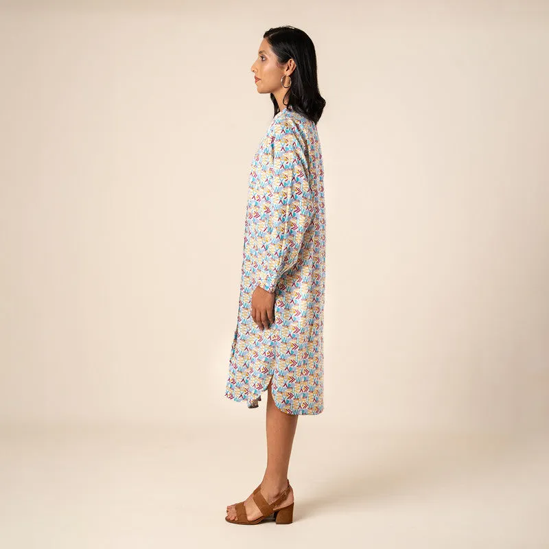 Cotton Long Shirt Dress For Women | Knee Length | Multicolour