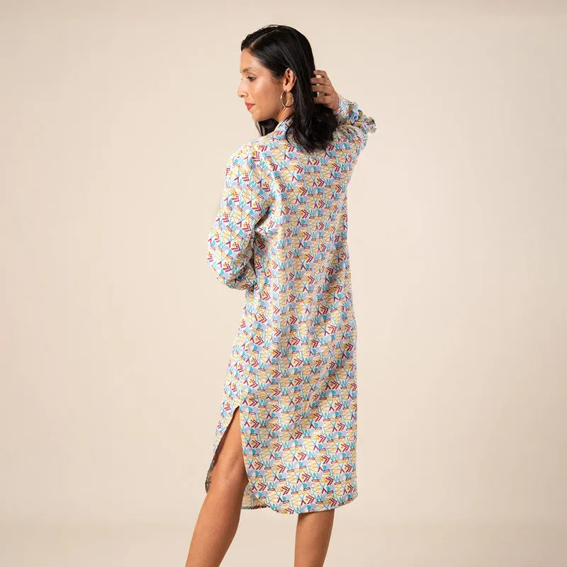 Cotton Long Shirt Dress For Women | Knee Length | Multicolour
