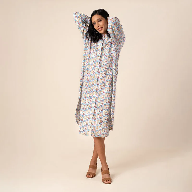 Cotton Long Shirt Dress For Women | Knee Length | Multicolour