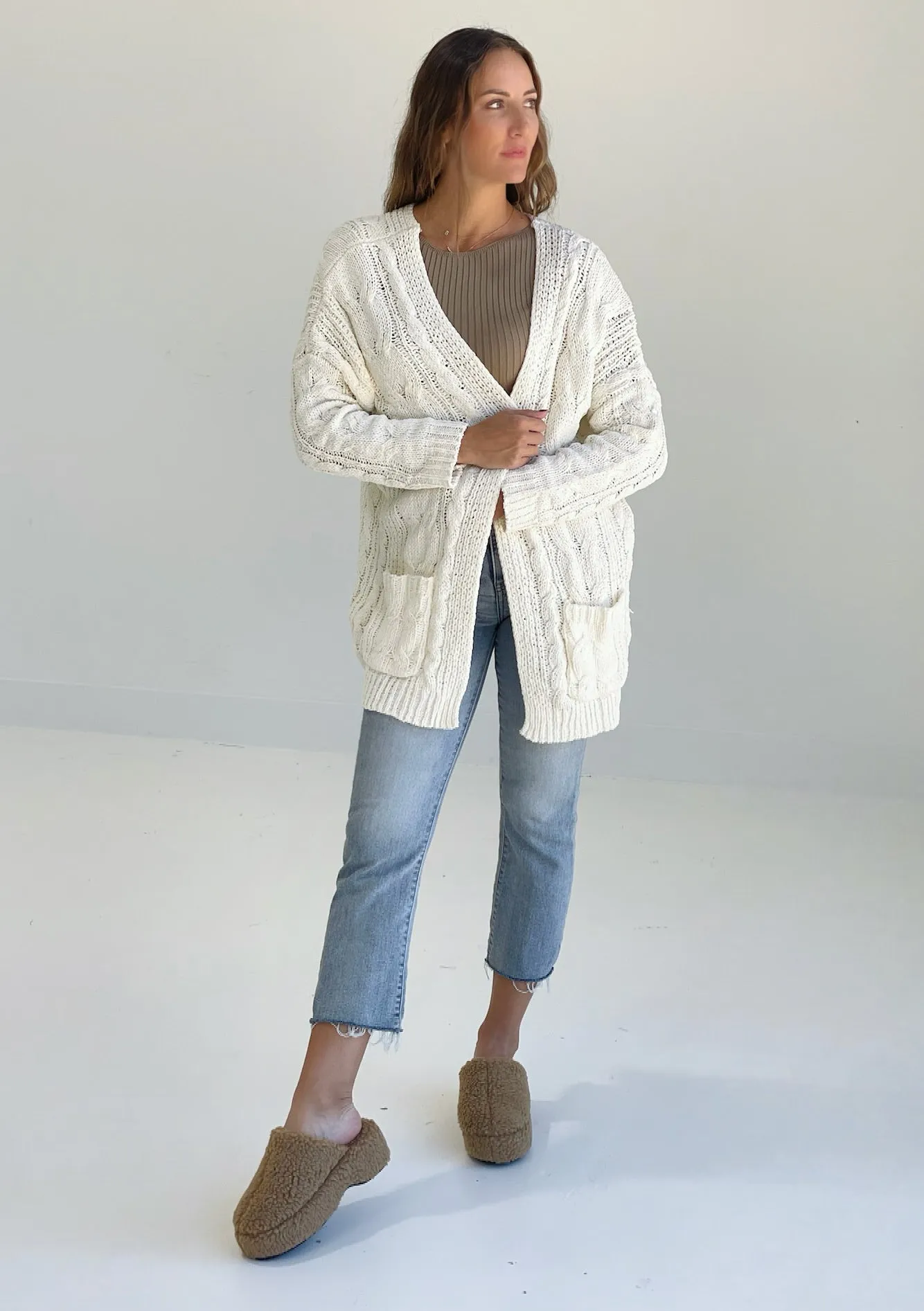 Coziest Chenille Cardigan - Ivory