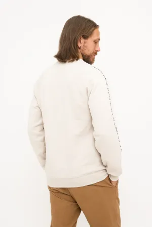 Crewneck Braille Sweater: Beige