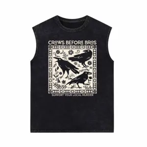 Crows Before Bros Support Your Local Murder Raven Vest Top