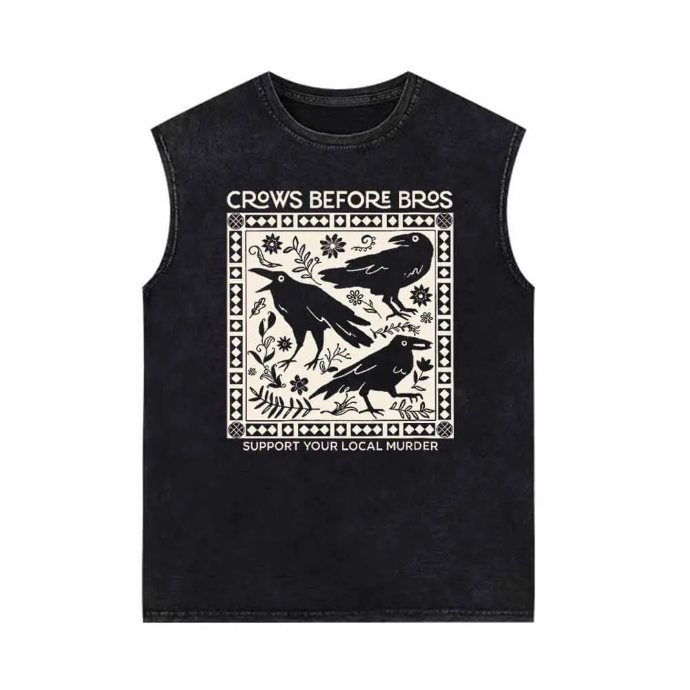 Crows Before Bros Support Your Local Murder Raven Vest Top