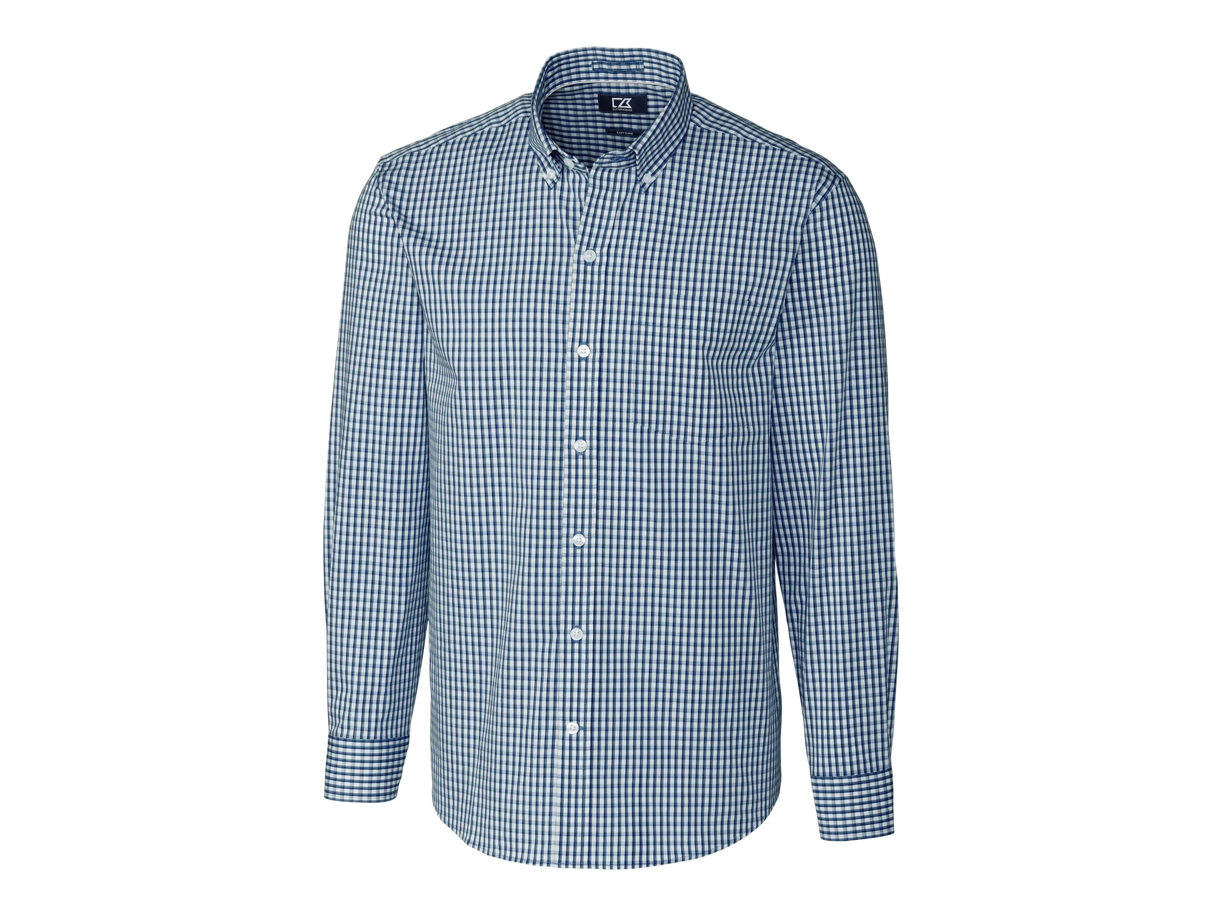 Cutter & Buck Easy Care Stretch Gingham Mens Big and Tall Long Sleeve Dress Shirt