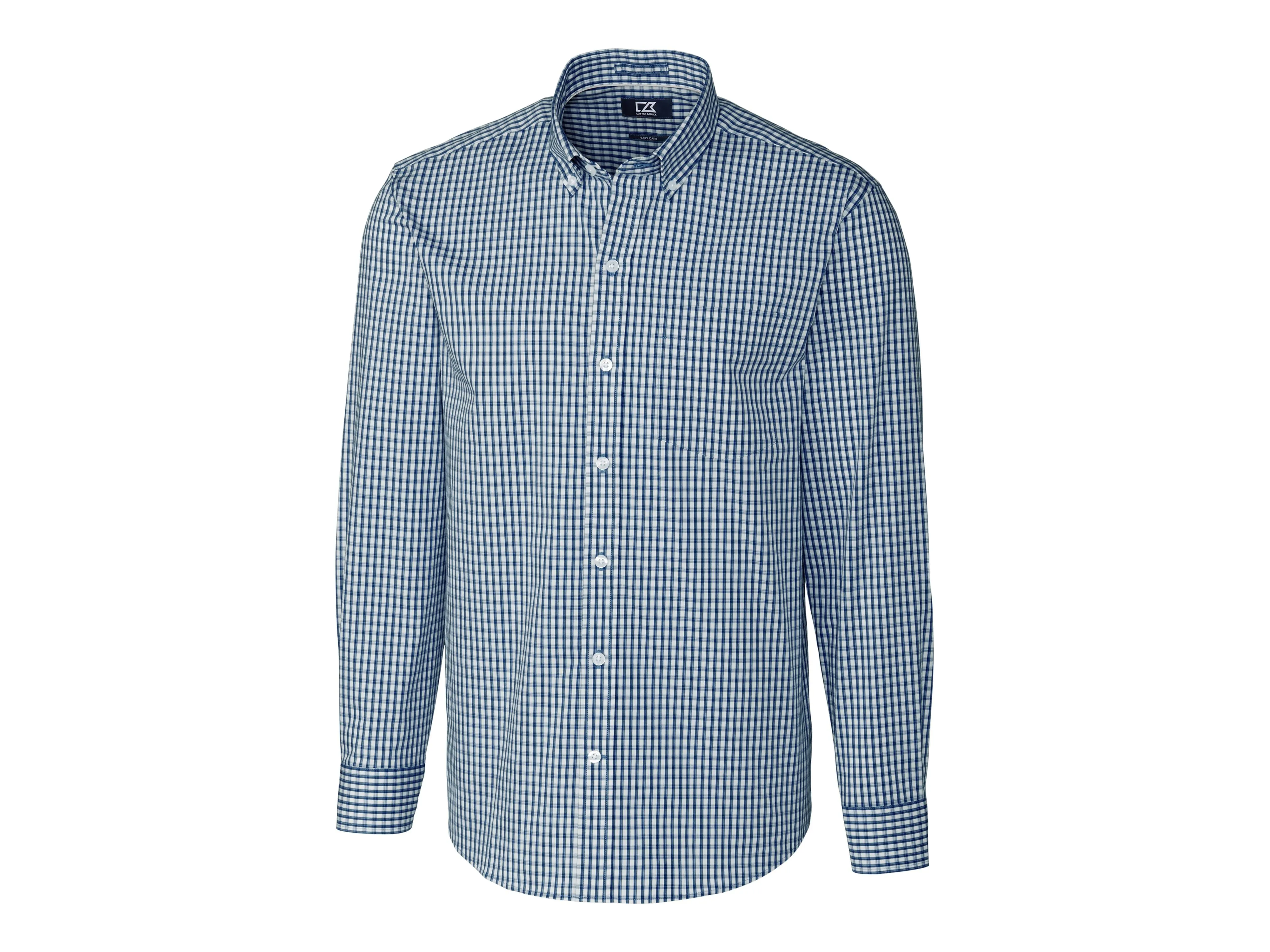 Cutter & Buck Easy Care Stretch Gingham Mens Big and Tall Long Sleeve Dress Shirt