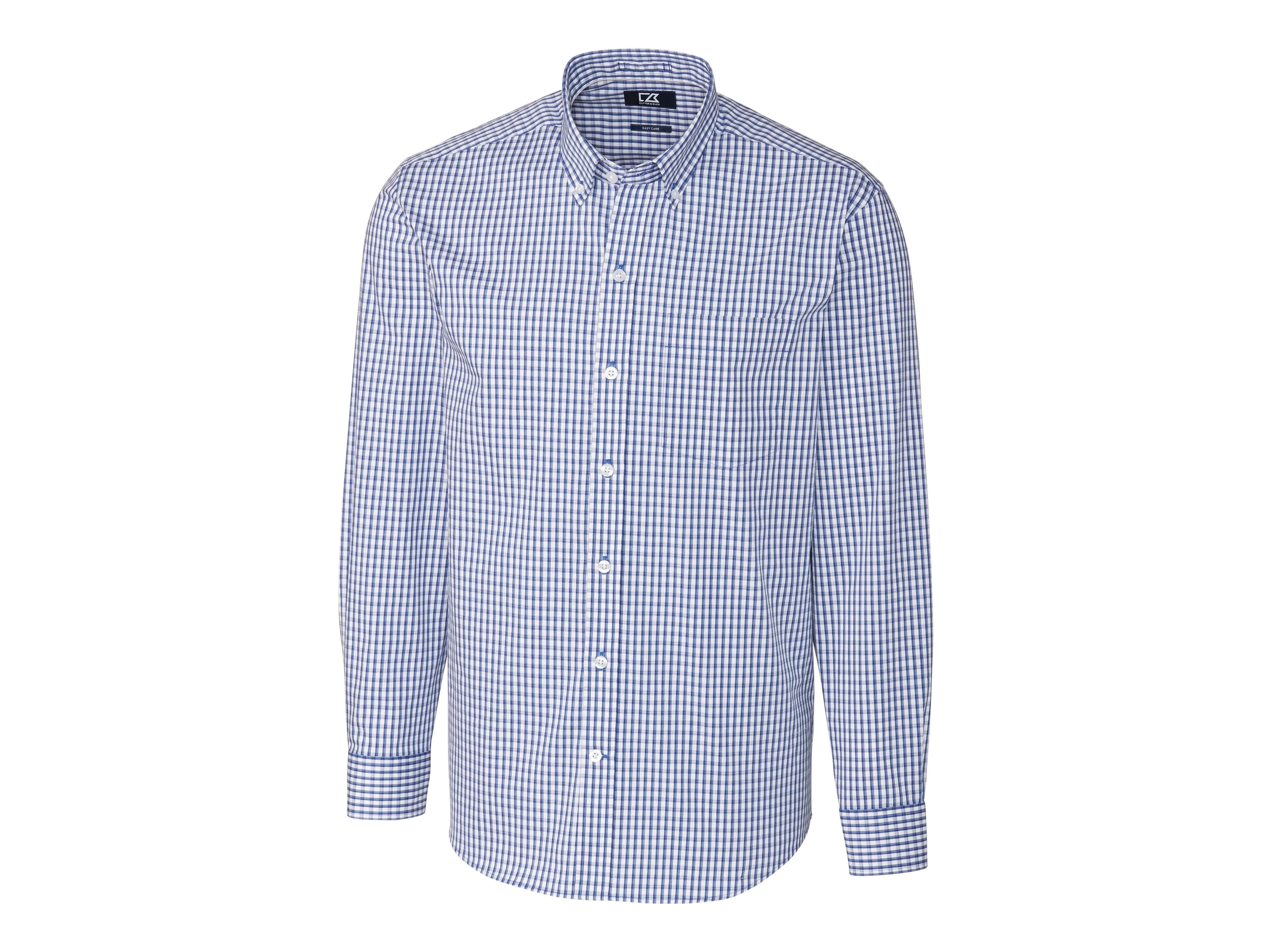 Cutter & Buck Easy Care Stretch Gingham Mens Big and Tall Long Sleeve Dress Shirt