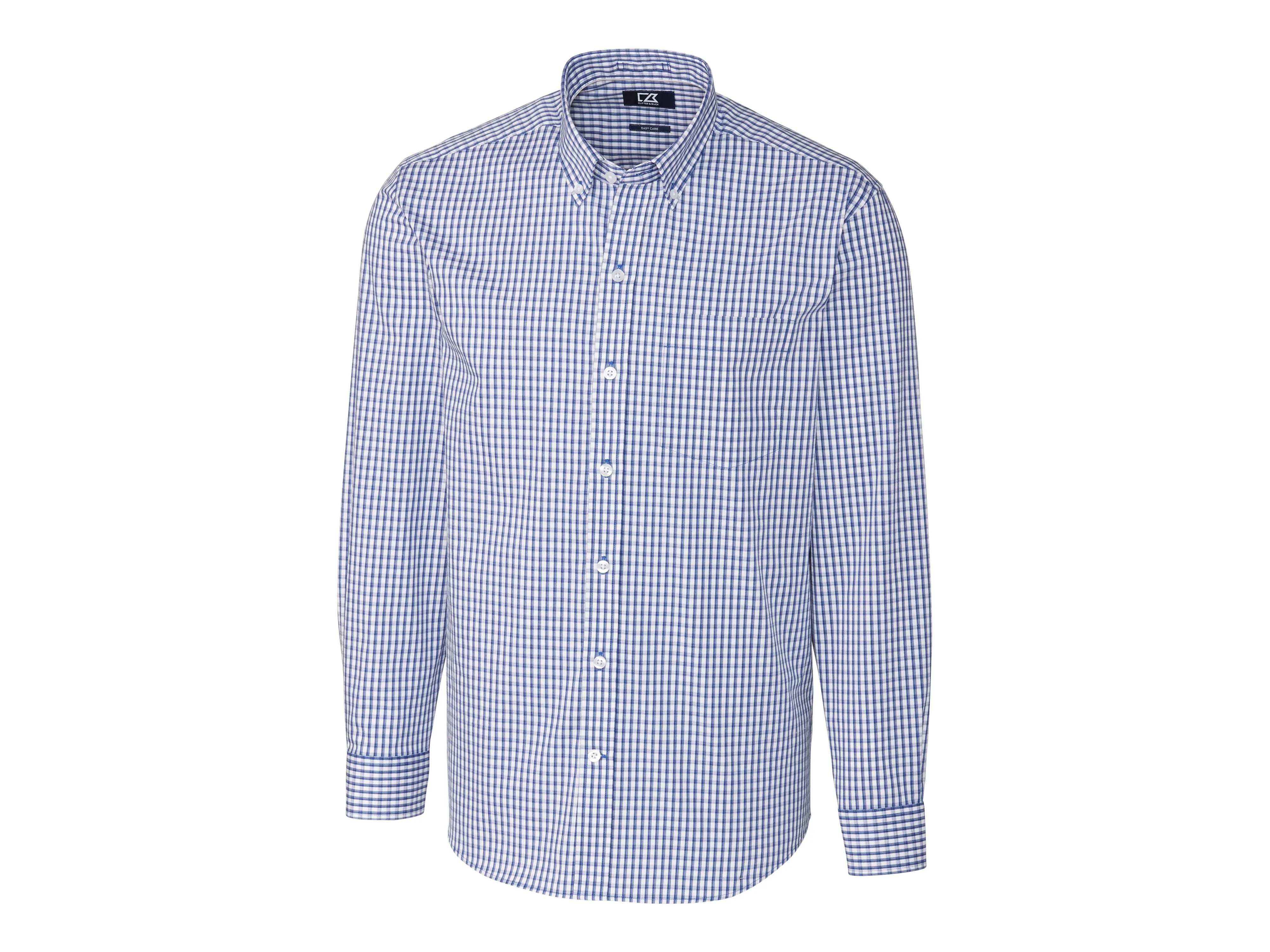 Cutter & Buck Easy Care Stretch Gingham Mens Big and Tall Long Sleeve Dress Shirt
