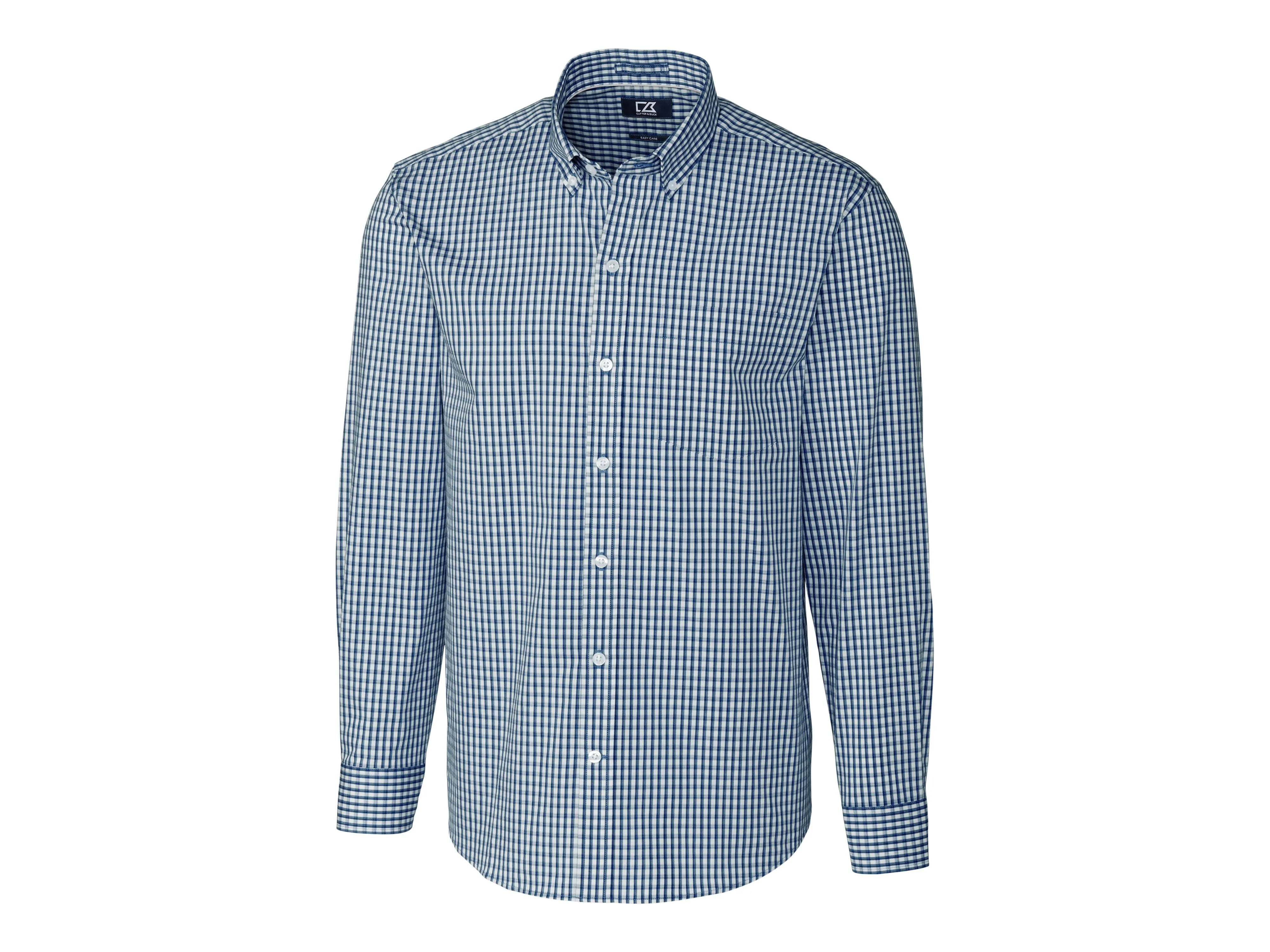 Cutter & Buck Easy Care Stretch Gingham Mens Big and Tall Long Sleeve Dress Shirt