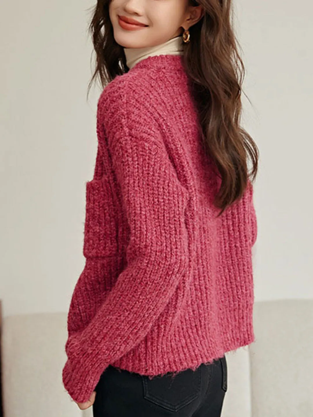 Danelle Vest | Losse Ronde Hals Gebreid Vest