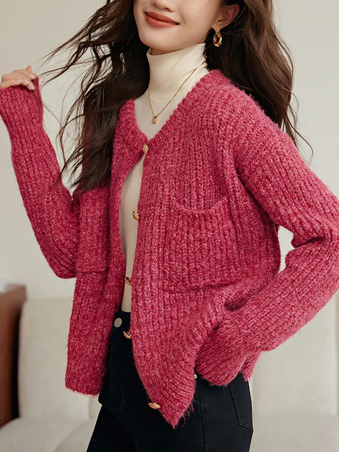 Danelle Vest | Losse Ronde Hals Gebreid Vest