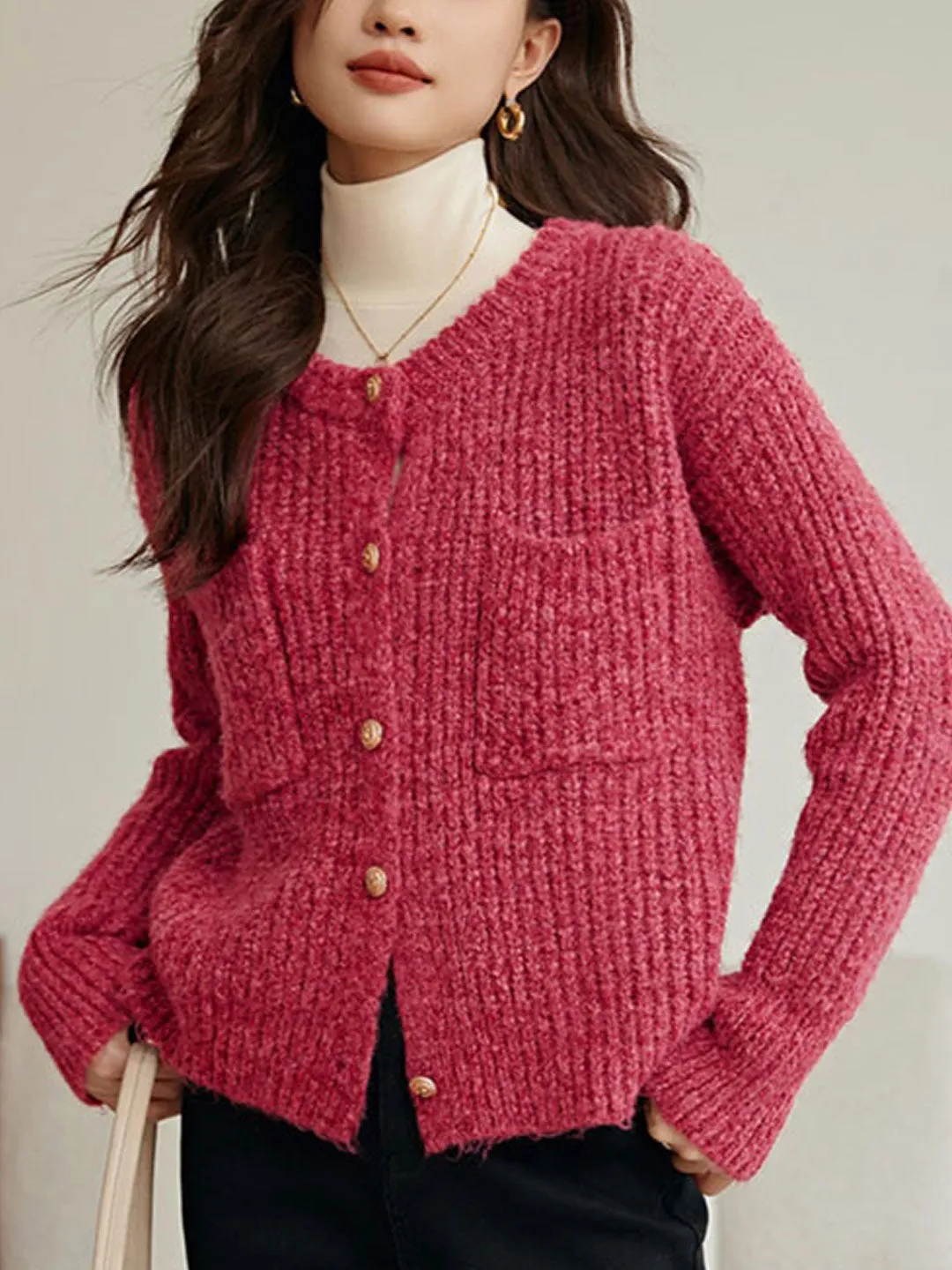 Danelle Vest | Losse Ronde Hals Gebreid Vest