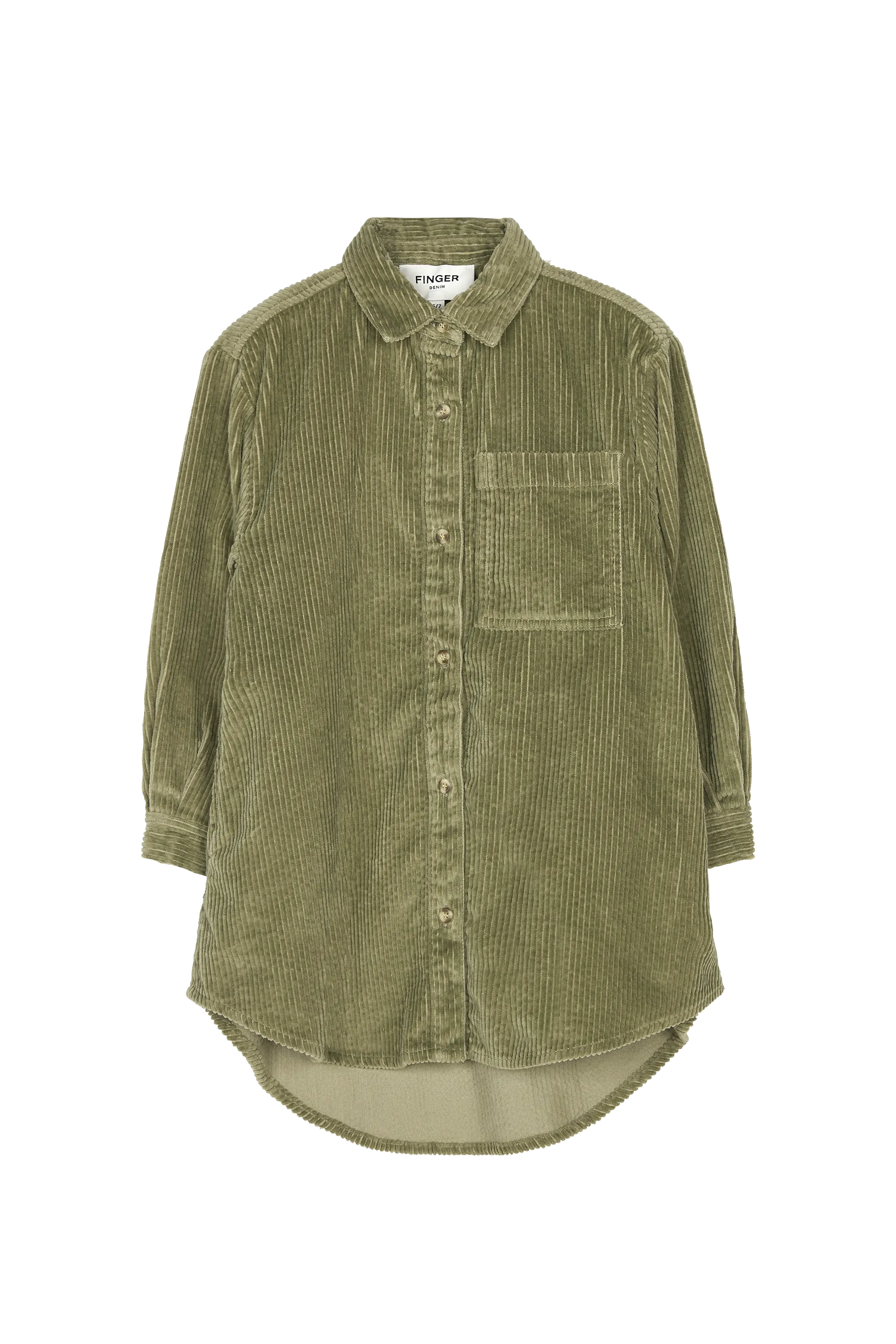 DARCY Light Olive Cord - Buttoned Dress