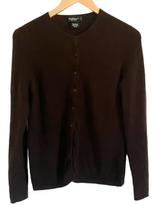 Dark Autumn Clove Cashmere Cardigan Sweater