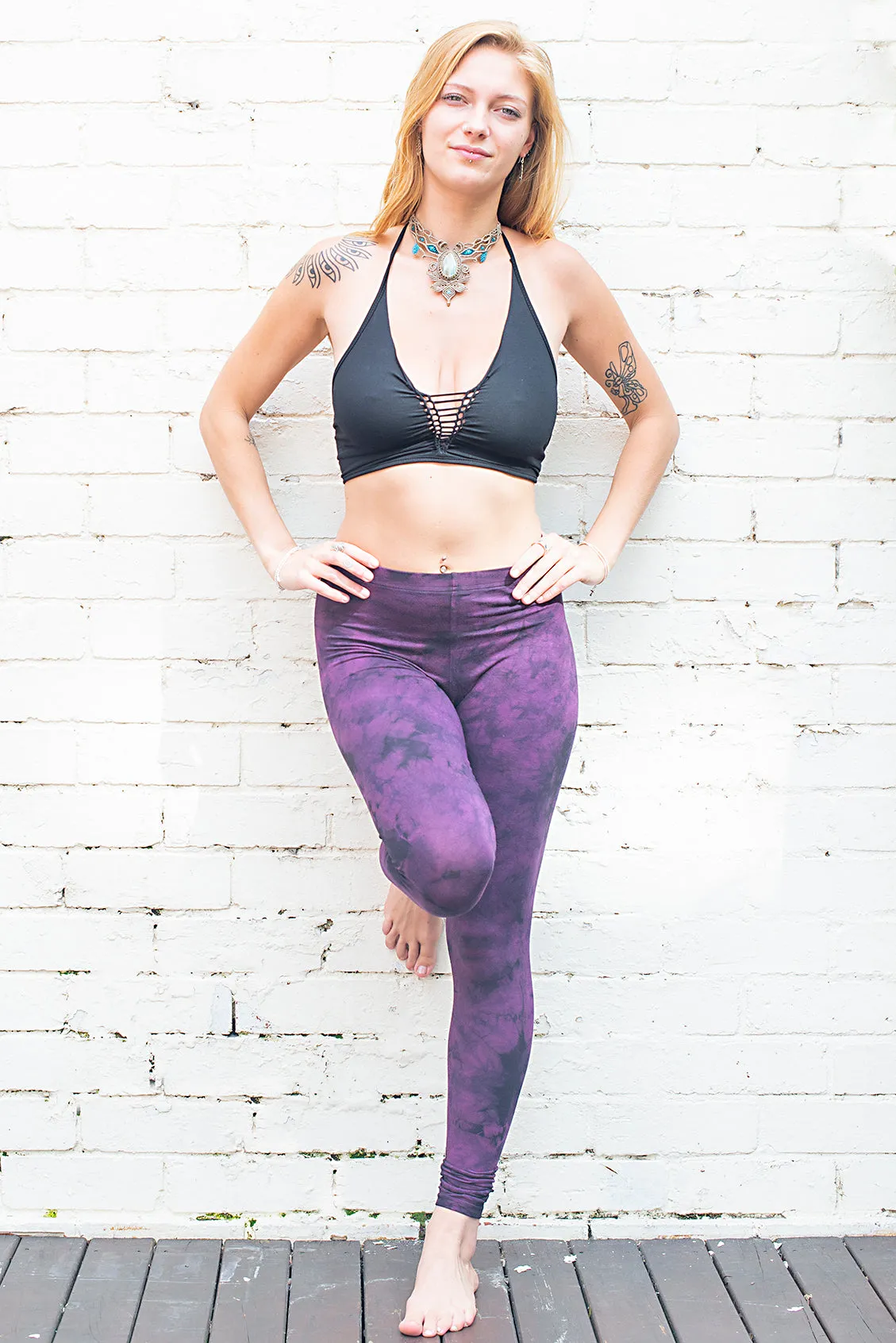 Dark Purple Tie Dye Leggings