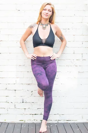 Dark Purple Tie Dye Leggings
