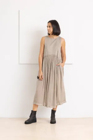 DAUB DRESS TAUPE GREY