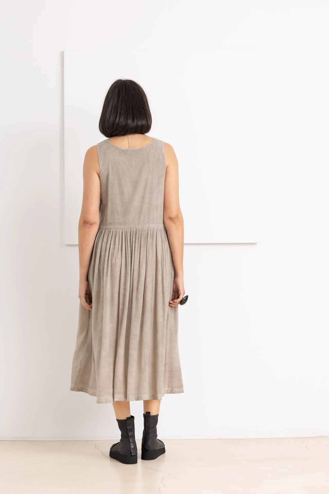 DAUB DRESS TAUPE GREY