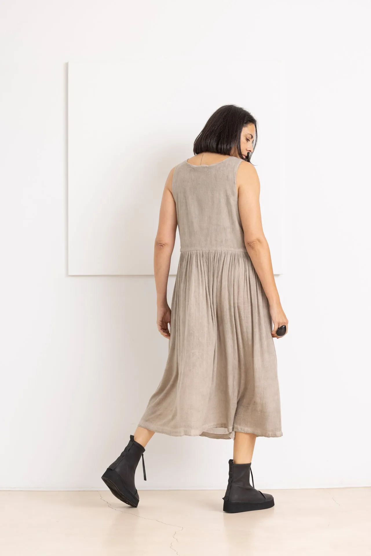 DAUB DRESS TAUPE GREY