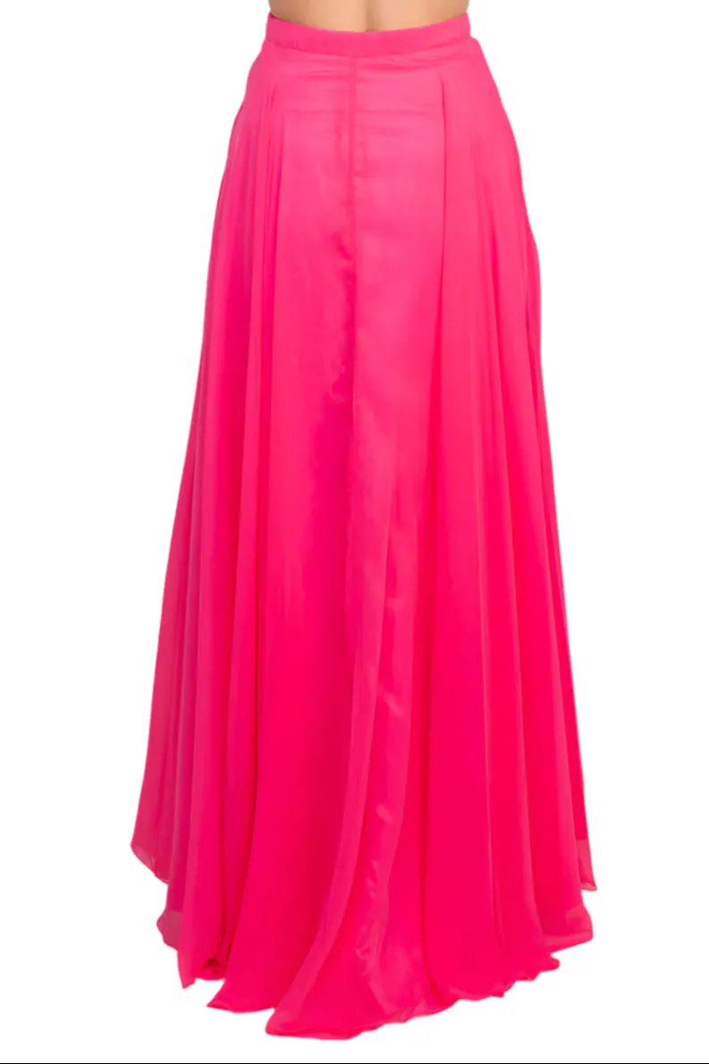 Dave & Johnny Scalloped Neck Cutout Shoulder Illusion Zipper Back Lace Bodice Chiffon Dress