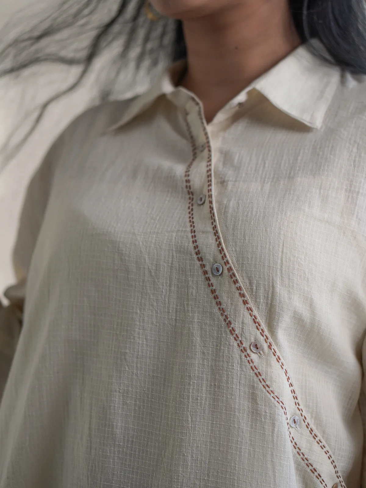 Dawning Angrakha Shirt Dress White