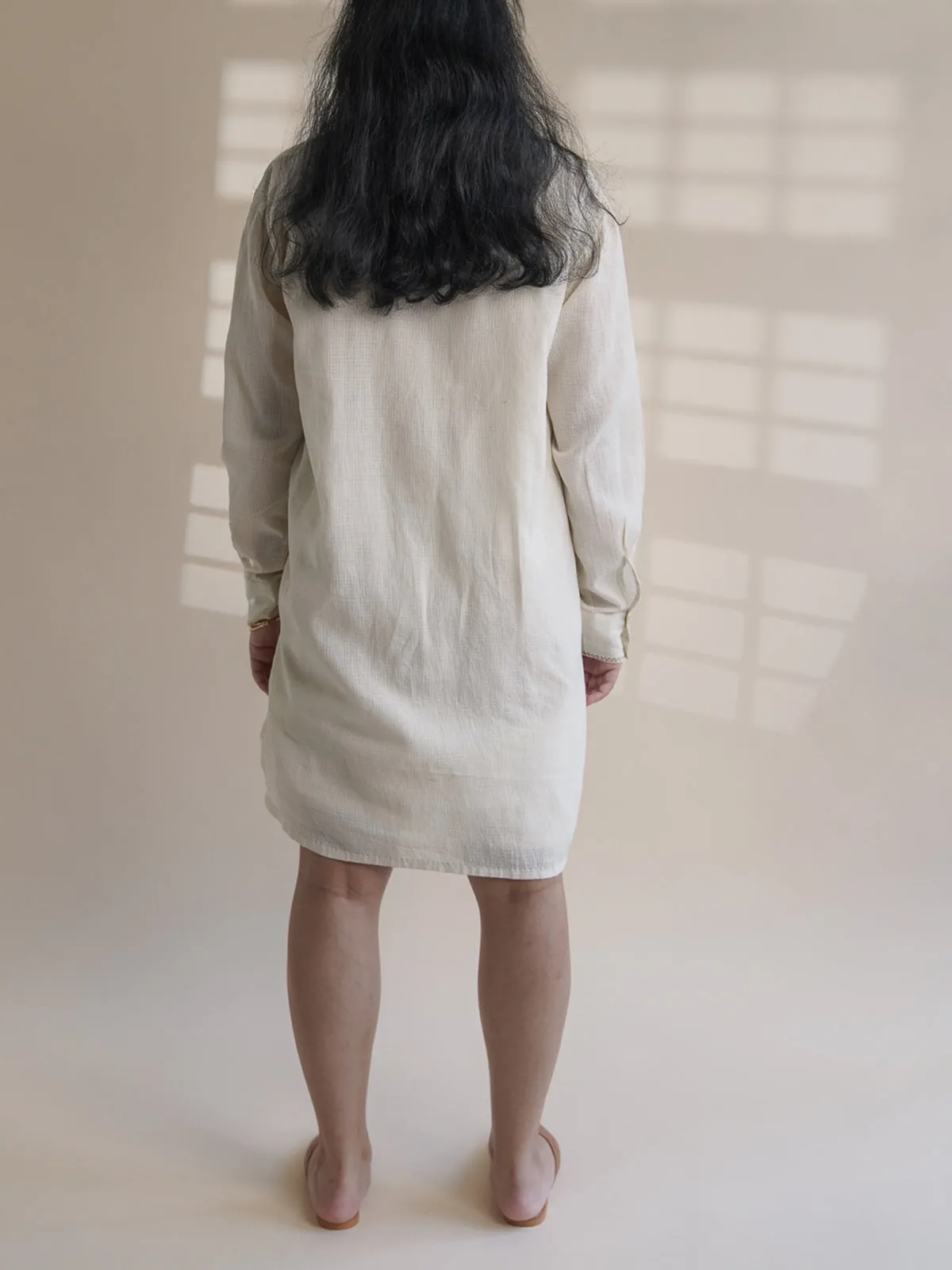 Dawning Angrakha Shirt Dress White