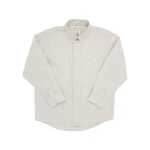 Dean's List Dress Shirt - Keeneland Khaki Oxford Stripe - FINAL SALE