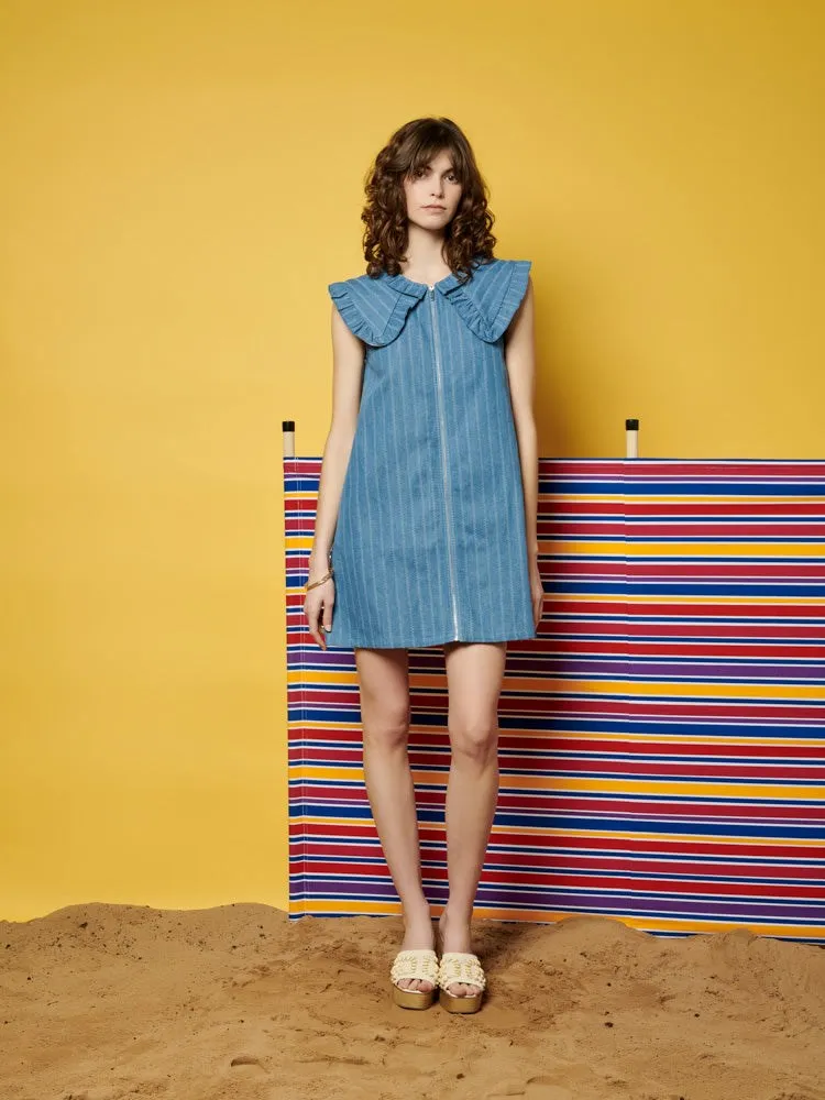 Deborah Striped Denim Mini Dress