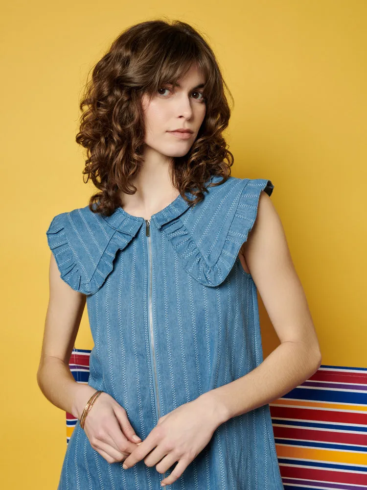Deborah Striped Denim Mini Dress