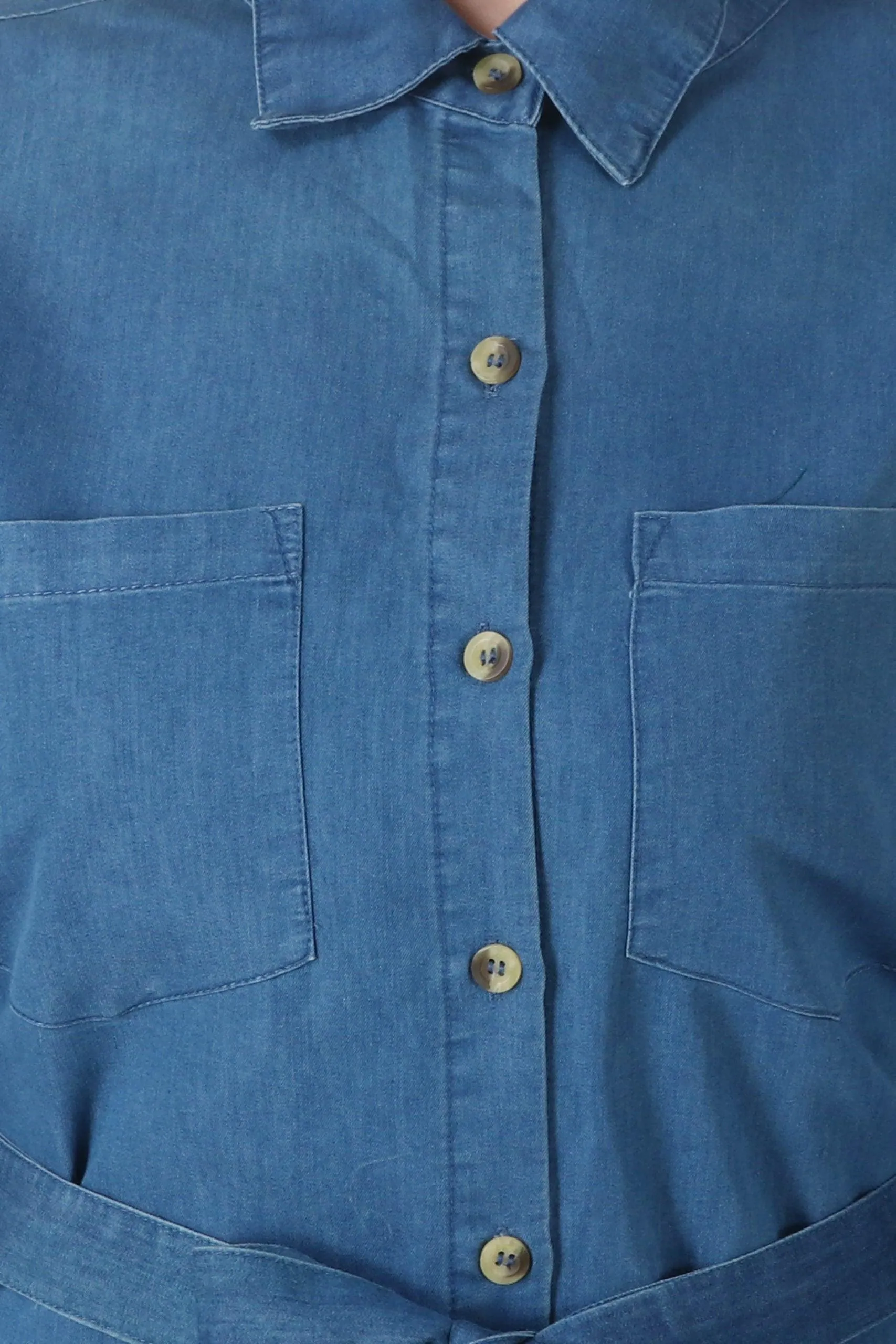 Denim Frilled Dress