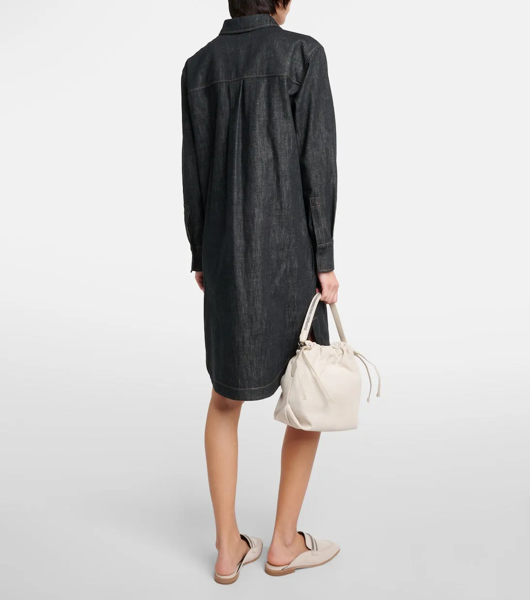 Denim shirt dress Brunello Cucinelli, black