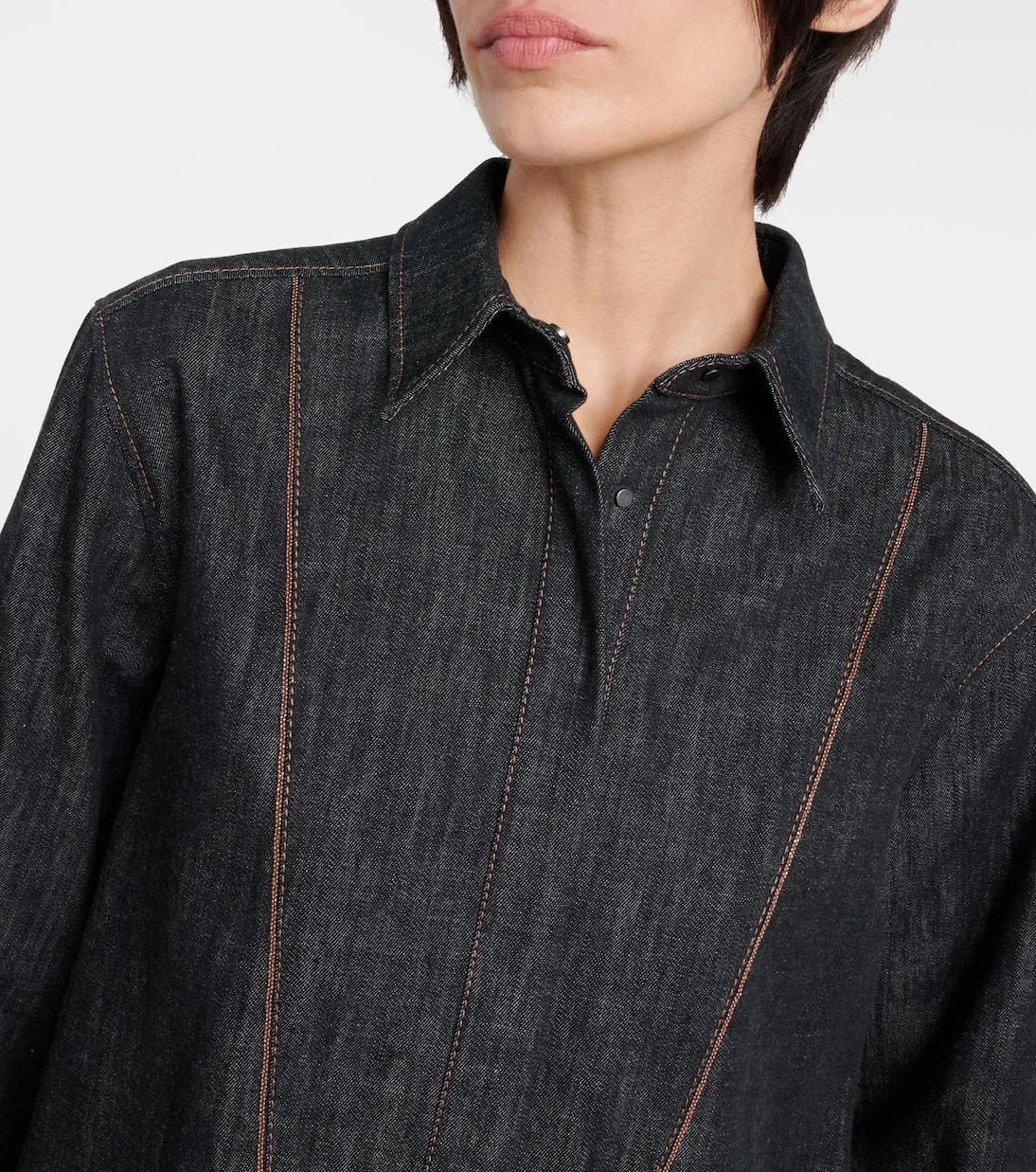 Denim shirt dress Brunello Cucinelli, black