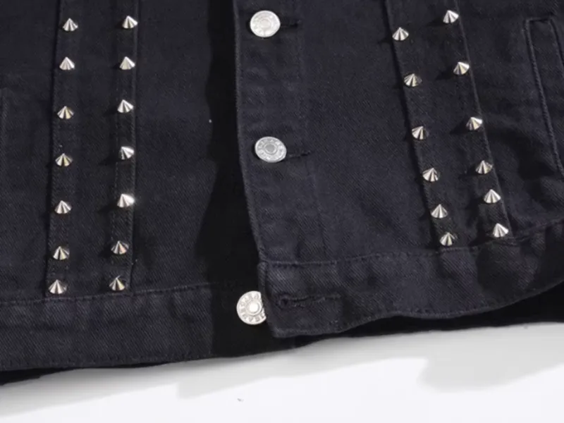 Denim studded vest V0053