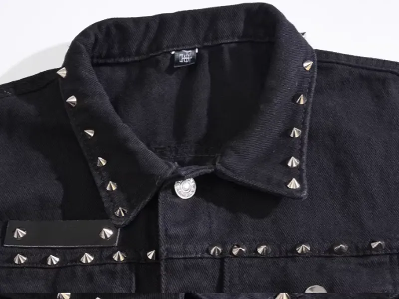 Denim studded vest V0053