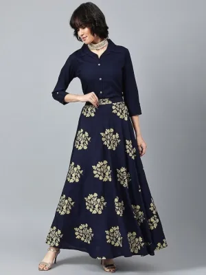 Designer Indian Shirt with Skirt Co-Ords Set