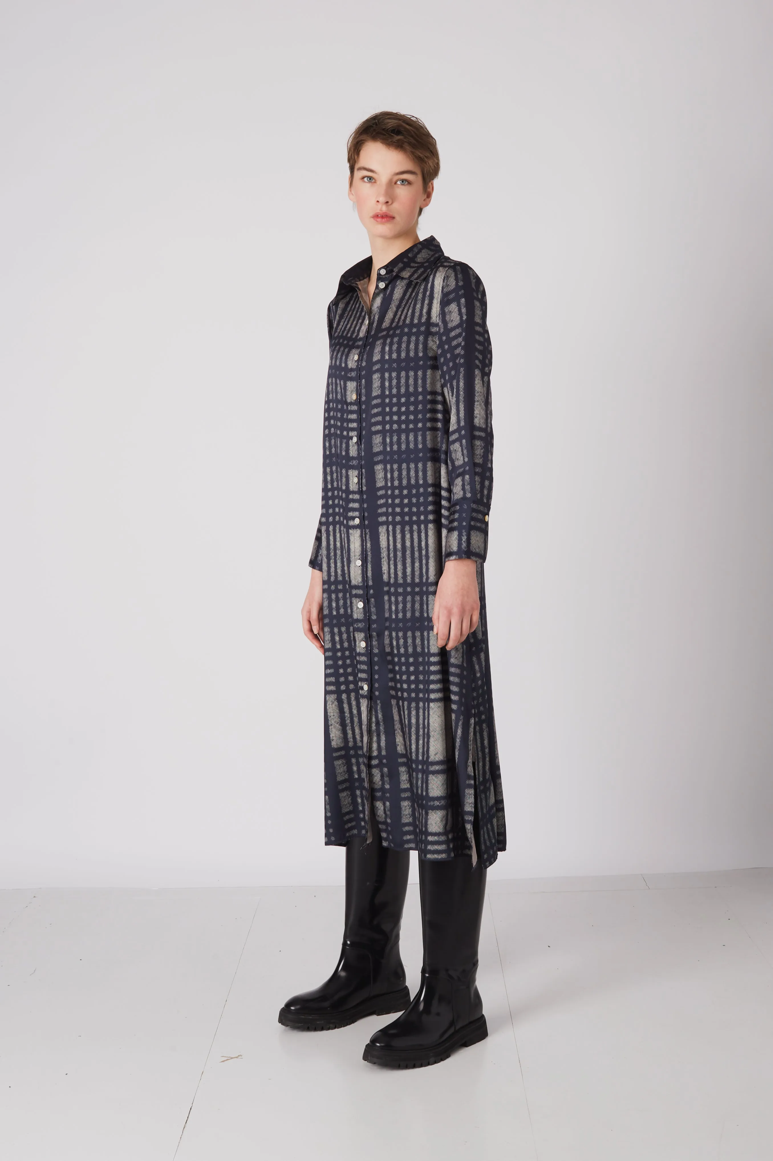 DORIS DRESS BLUE PRINT