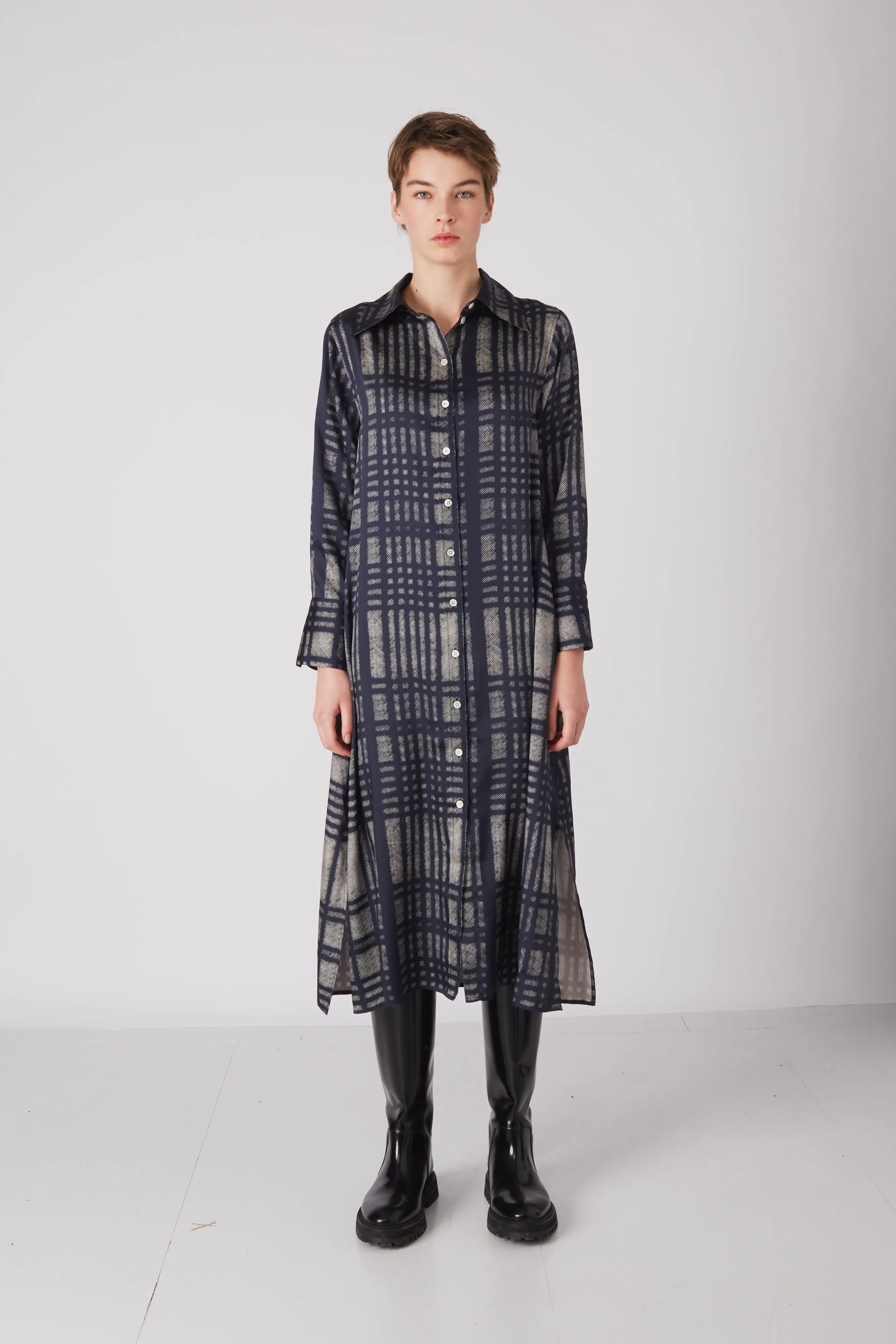 DORIS DRESS BLUE PRINT