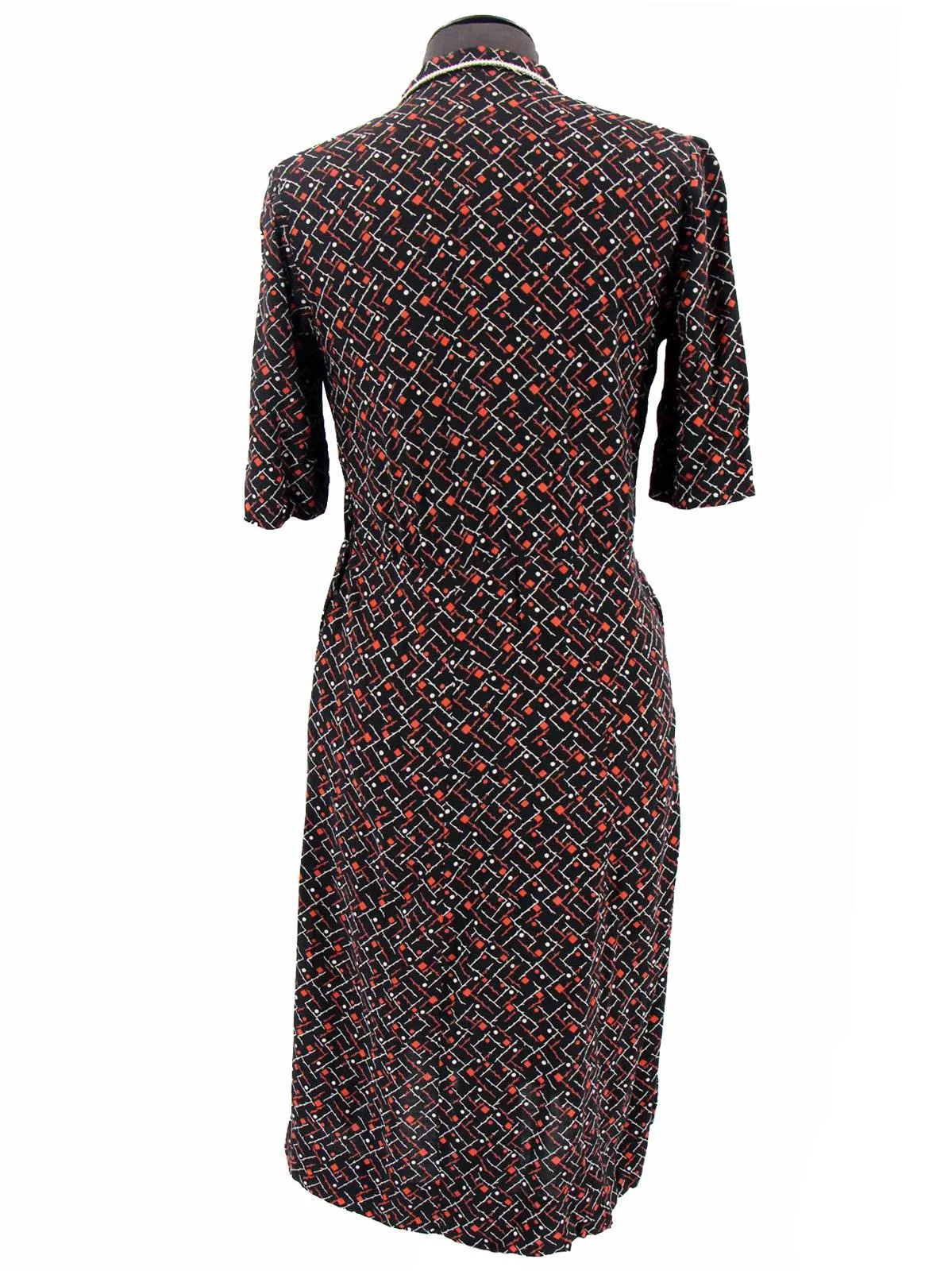 Double Breasted Vintage 1940s Black Dress
