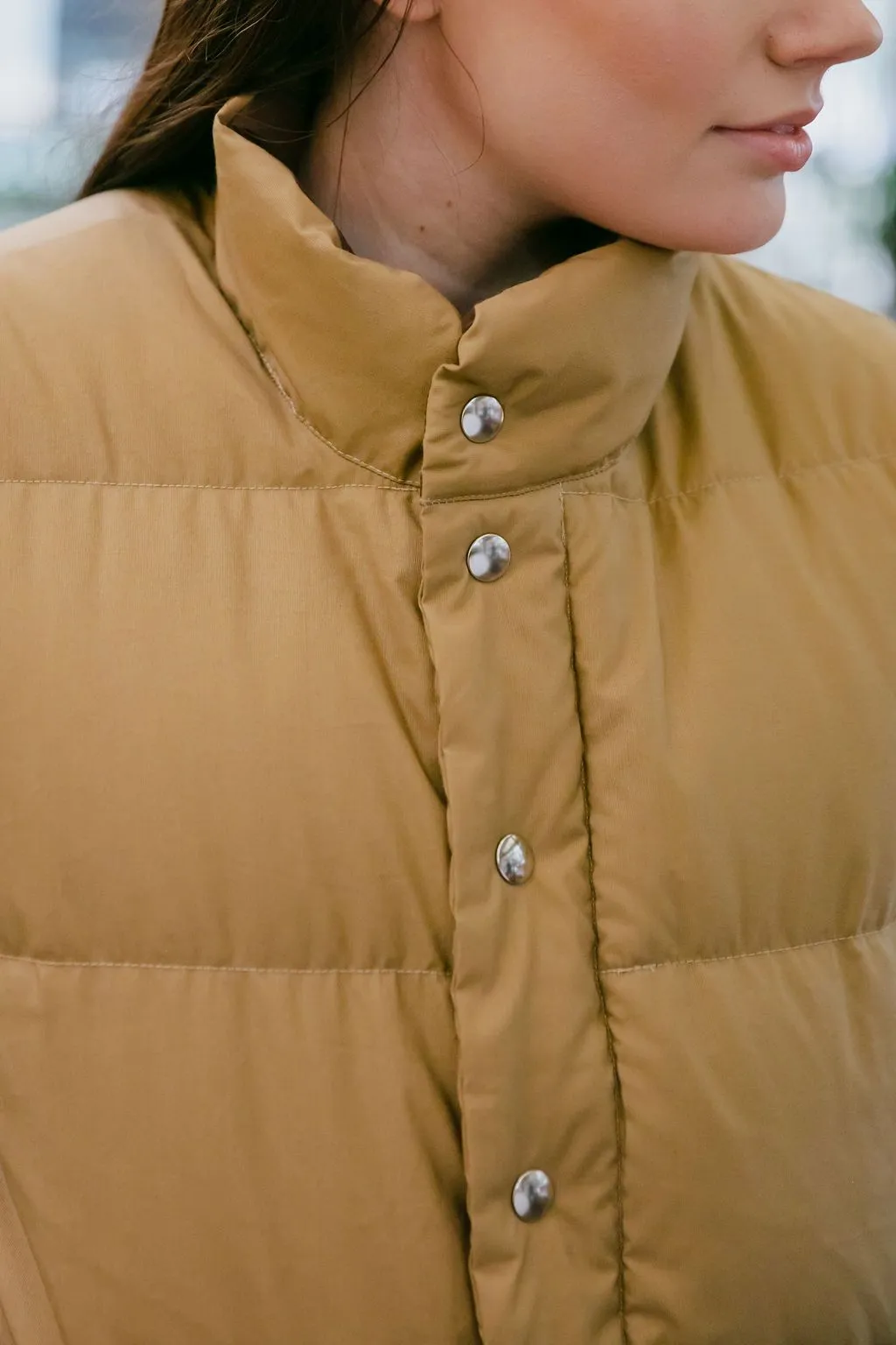 Down Italian Vest - Tan