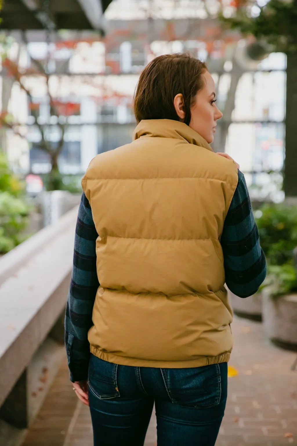 Down Italian Vest - Tan